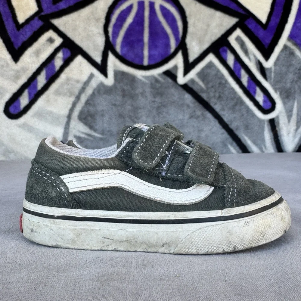 Size 6c - Vans Old Skool Forest Green Baby Kids‎ Shoes